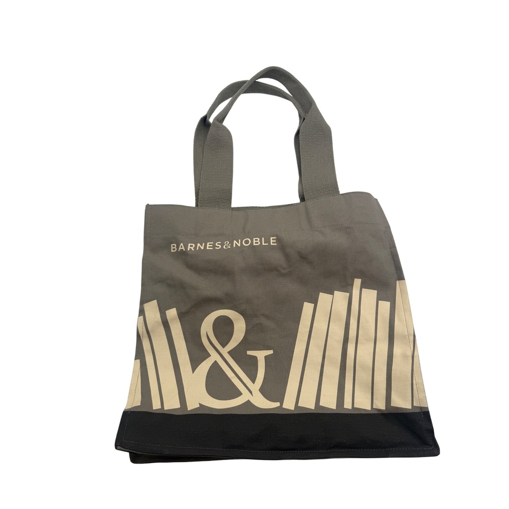 Barnes & Noble re-wrap Canvas Tote Bag Green Bookish Ampersand Graphic Pocket